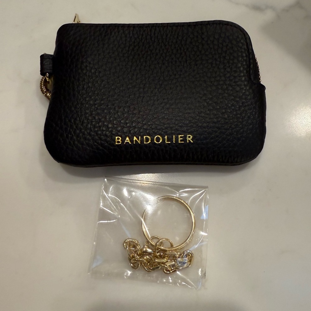 Bandolier Key Zip Pouch -  Black/Gold